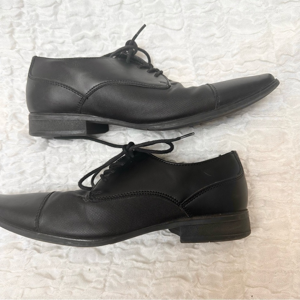 Calvin Klein Black Tuxedo Oxford Dress Shoes Cap Toe Men’s 7.5 - Picture 6 of 12